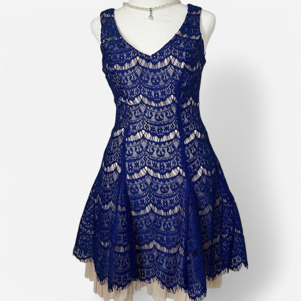 B Darlin Royal Blue Lace Dress